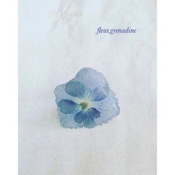 Bague hortensia bleu